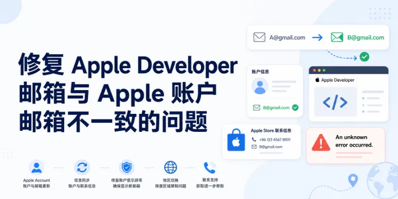 修复 Apple Developer 邮箱与 Apple 账户邮箱不一致的问题