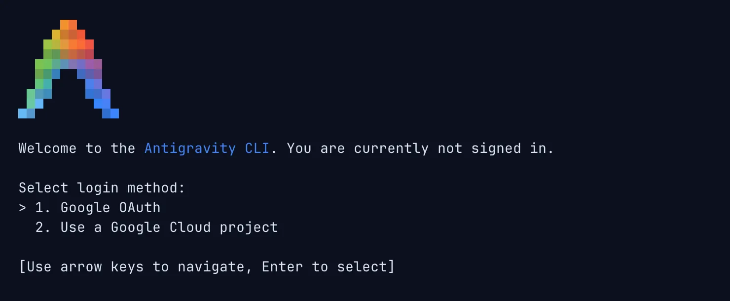 antigravity-cli-login-method.png