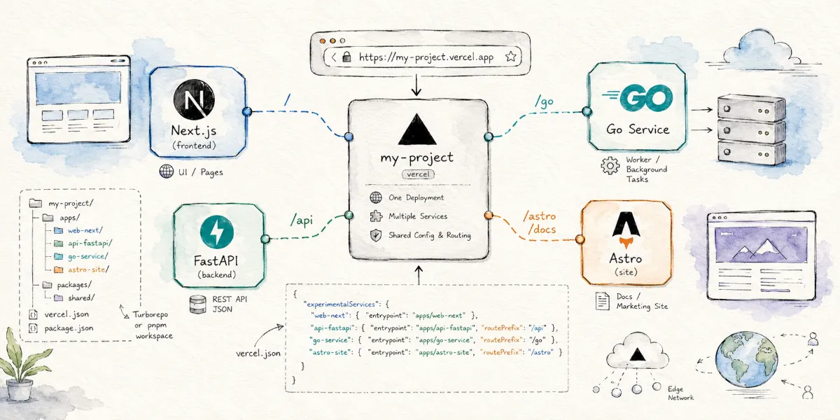 Vercel Services 发布：一个项目部署 Next.js、FastAPI、Go 和 Astro